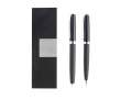 Ensemble roller et stylo en métal avec boîte matelassée, encre noire couleur noir