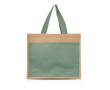 Sac de courses en coton et jute avec poche frontale 11 kg couleur vert olive