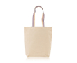 Sac en coton avec soufflet inférieur et poignées colorées 180 g/m² couleur multicolore