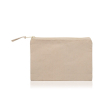 Petit sac coton idéal pour cosmétiques avec fermeture éclair 310 g/m² couleur beige
