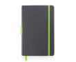 Carnet en cuir synthétique avec détails colorés A5 pages à lignes couleur vert clair