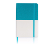Carnet cuir synthétique bicolore avec marque-page A5 feuilles lisses couleur turquoise