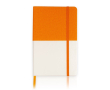 Carnet cuir synthétique bicolore avec marque-page A5 feuilles lisses couleur orange