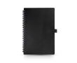 Carnet avec spirales et porte-stylo A5 feuilles lignées couleur noir