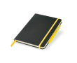 Carnet avec couverture en carton et ruban coloré A5 feuilles lisses couleur jaune