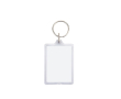 Porte-clés rectangulaire ouverture facile et papier inséré d'un côté couleur translucide
