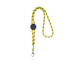 Lanyard tubulaire rayé durable en RPET avec mousqueton 3 cm couleur jaune