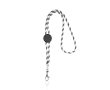 Lanyard tubulaire rayé durable en RPET avec mousqueton 3 cm couleur blanc
