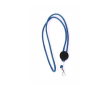 Lanyard tubulaire en polyester réglable avec mousqueton 3 cm couleur bleu ciel