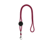 Lanyard tubulaire en polyester réglable avec mousqueton 3 cm couleur rose