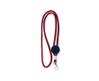 Lanyard tubulaire en polyester réglable avec mousqueton 3 cm couleur rouge