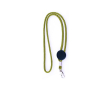Lanyard tubulaire en polyester réglable avec mousqueton 3 cm couleur jaune