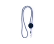 Lanyard tubulaire en polyester réglable avec mousqueton 3 cm couleur blanc