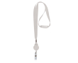 Lanyard en polyester avec porte-badge extensible et bloqueur couleur blanc