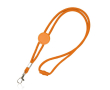 Lanyard tubulaire réglable en polyester avec mousqueton 3 cm couleur orange