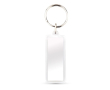 Porte-clés rectangulaire en plastique avec papier inséré des 2 côtés couleur transparent