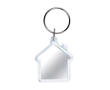 Porte-clés en forme de maison avec insertion de papier à deux faces couleur transparent