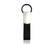 Porte-clés avec sangle en cuir synthétique et anneau ouverture facile couleur noir