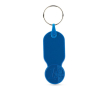 Porte-clés plastique avec jeton 1 euro et couverture personnalisable couleur bleu roi