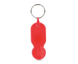 Porte-clés plastique avec jeton 1 euro et couverture personnalisable couleur rouge