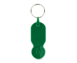 Porte-clés plastique avec jeton 1 euro et couverture personnalisable couleur vert