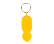 Porte-clés plastique avec jeton 1 euro et couverture personnalisable couleur jaune