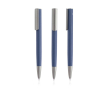 Stylo en aluminium recyclé avec finition en caoutchouc encre bleue couleur bleu marine