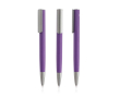 Stylo en aluminium recyclé avec finition en caoutchouc encre bleue couleur violet
