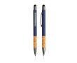 Stylo en aluminium et liège avec texture caoutchoutée encre bleue couleur bleu marine