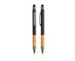 Stylo en aluminium et liège avec texture caoutchoutée encre bleue couleur noir