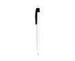 Stylo en plastique avec clip coloré et bouton-poussoir encre noire couleur noir