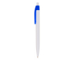 Stylo en plastique avec clip coloré et bouton-poussoir encre noire couleur bleu roi