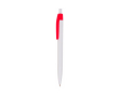 Stylo en plastique avec clip coloré et bouton-poussoir encre noire couleur rouge