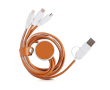 Câble de charge vintage 6 en 1 en cuir synthétique et ABS recyclé couleur marron clair
