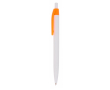 Stylo en plastique avec clip coloré et bouton-poussoir encre noire couleur orange