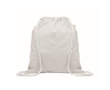 Sac à dos en corde de coton recyclé et RPET 140g/m² couleur blanc