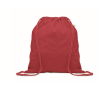 Sac à dos en corde de coton recyclé et RPET 140g/m² couleur rouge