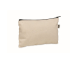 Trousse de toilette en coton bio, fermeture éclair colorée, 340g/m² couleur noir