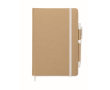 Carnet de notes A5 en carton recyclé avec stylo à bille bleu couleur blanc