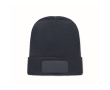 Bonnet unisexe en polyester RPET avec un patch à personnaliser couleur bleu marine