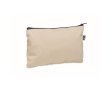 Trousse de toilette en coton bio, fermeture éclair colorée, 340g/m² couleur bleu