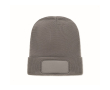 Bonnet unisexe en polyester RPET avec un patch à personnaliser couleur gris foncé