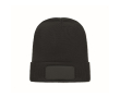 Bonnet unisexe en polyester RPET avec un patch à personnaliser couleur noir