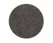 Dessous de verre de forme ronde en feutre recyclé couleur gris foncé