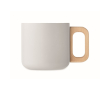 Tasse en acier inoxydable recyclé avec poignée en bois, 350ml couleur blanc