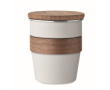 Gobelet en acier inoxydable avec détail en bois amovible, 350ml couleur blanc