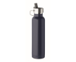 Gourde isotherme acier inoxydable recyclé, paille et poignée, 660ml couleur bleu marine