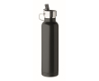 Gourde isotherme acier inoxydable recyclé, paille et poignée, 660ml couleur noir