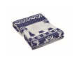 Plaid polaire en RPET avec motif de Noël et carte 190g/m2 couleur bleu