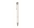 Stylo personnalisés en alu recyclé avec encre bleue Aster Recycled couleur blanc